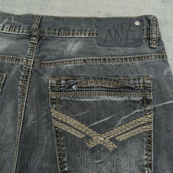 TK AXEL Jeans Mens Size 36x30(36x29 Real) Gray Relaxed Straight All Cotton Denim - Picture 9 of 16